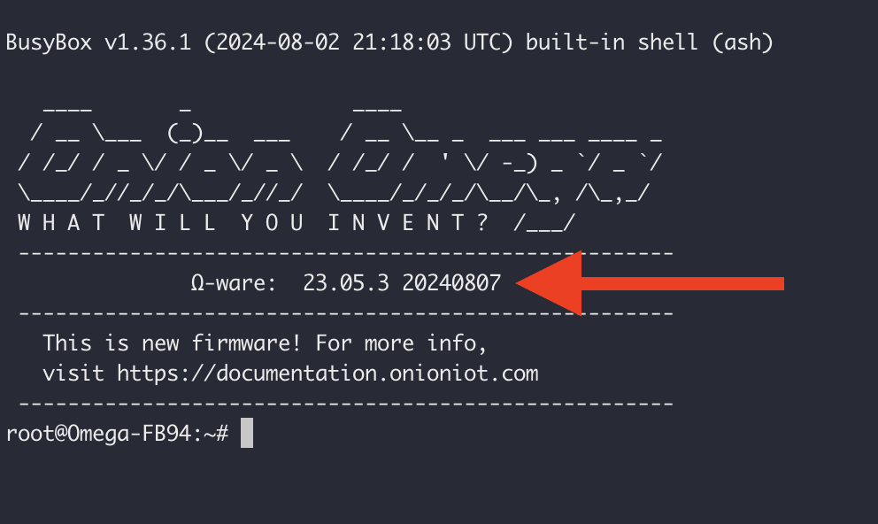 firmware version info in login banner