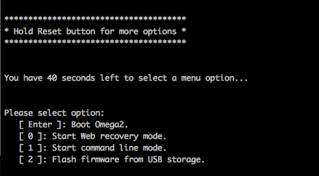 previous omega2 bootloader boot menu