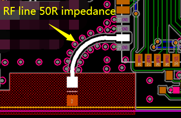 RF trace 50 ohm impedance example
